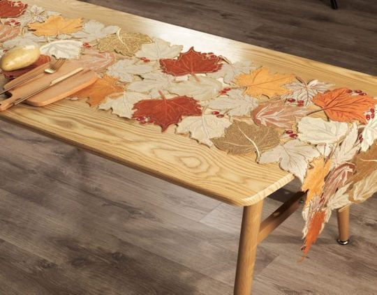 Liolios Home Ράνερ Gold Leaf 40x160εκ.