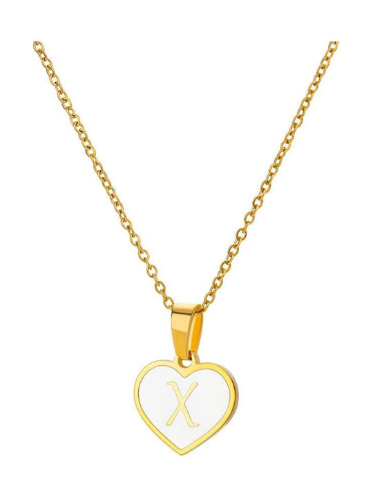 FantazyStores Colier Monogramă "X" Din Oțel