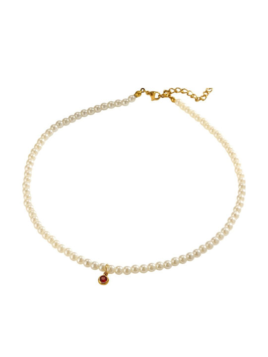 FantazyStores Necklace With Red Pearls