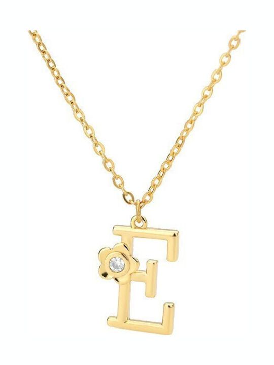 FantazyStores Monogram Necklace "E" From Gold Plated Steel