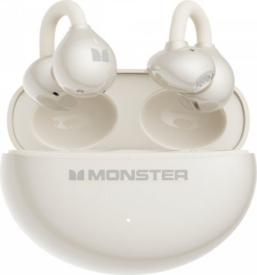 Monster Airclip AC200 Open Ear Bluetooth Handsfree Ακουστικά με Θήκη Φόρτισης Λευκά