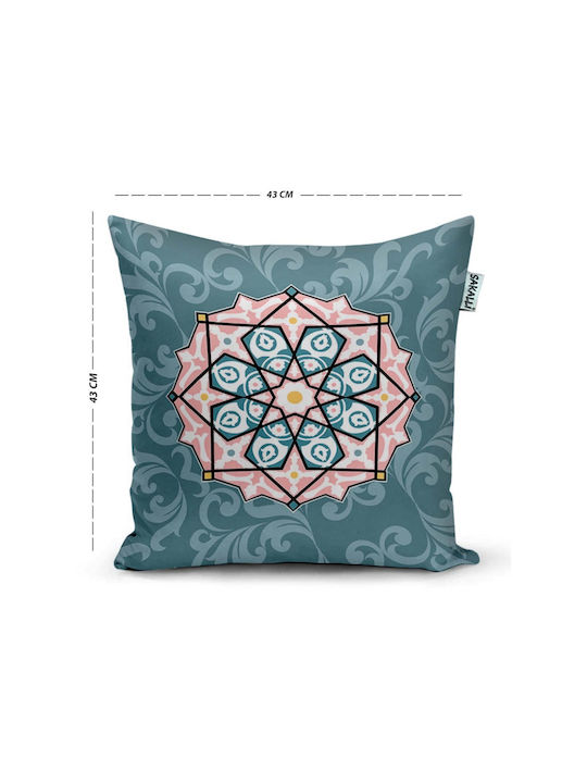 SteweHome Decorative Velvet Turquoise Pillow Case