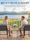 Outsunny Outdoor Lounge Set 3 Pieces Black with Pillows