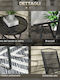 Outsunny Garten- und Outdoor-Möbelsets Wohnzimmer Typsatz 3 Stück Schwarz