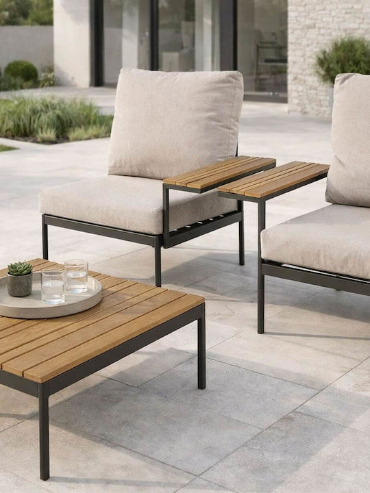 Outdoor Living Room Set 3 Pieces Anthracite