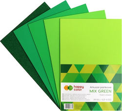 Happy Color Φύλλα Αφρού A4 5 Χρώματα Mix Green Mix