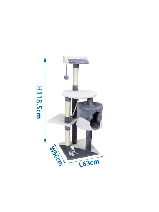 Nobleza Scratching Post Cat Tree White 63x56x118.5cm