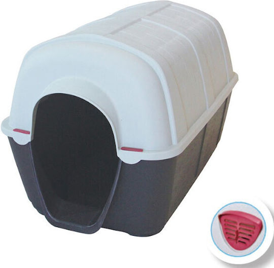 Glee Dog House Plastic with Yard Outdoor Black 103.2x65.5x65.5cm