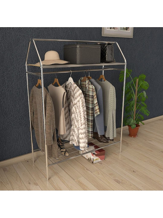 SteweHome Kremastră de Podea din Metal Argintiu 104x104x143cm