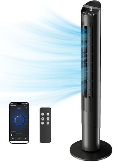 HomCom Tower Fan 45W With Remote Control Black