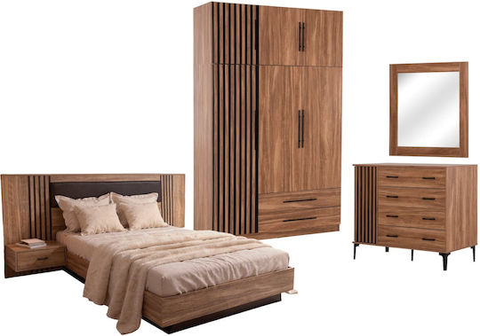 Set De Mobilier Pentru Dormitor Melamină 160x200cm 5 Bucăți