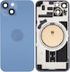 Back Glass Steel Plate Magnets Magsafe & Camera Lens Iphone 14 Plus Blue