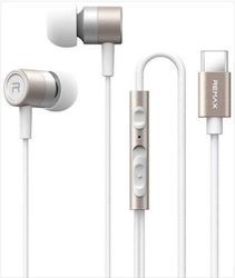 Remax Rm-02a Ενσύρματα Ακουστικά Hi-fi Sound Type-c Λευκό Λευκό Earbuds
