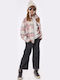 Kinder-Strickjacke Baumwolle Grau