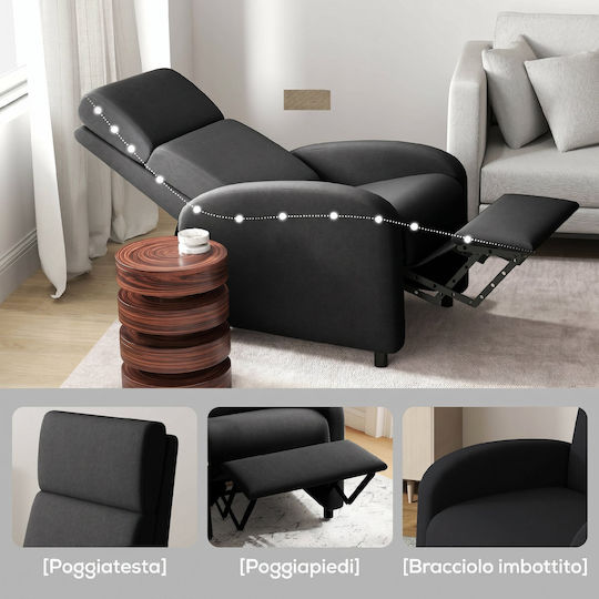 Scaun De Relaxare Relaxează-Te Cu Puf Negru 64x86x102cm