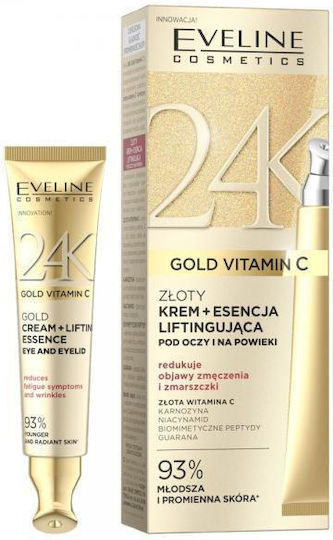 Eveline Gold Vitamin C Κρέμα Ματιών για Ανάπλαση & Αντιγήρανση 15ml