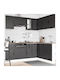 vidaXL Küchenschränke Wand & Boden mit Arbeitsplatte Schwarz 80x31x60cm