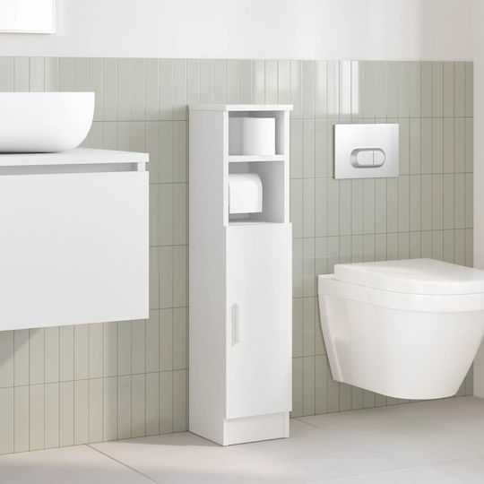 vidaXL Bathroom Column Cabinet Wall Hung M20.5xD22xH90cm White