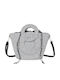 Gallantry Woven Cabas Handbag Boho Style Sculpted Handles Shoulder Strap White Black