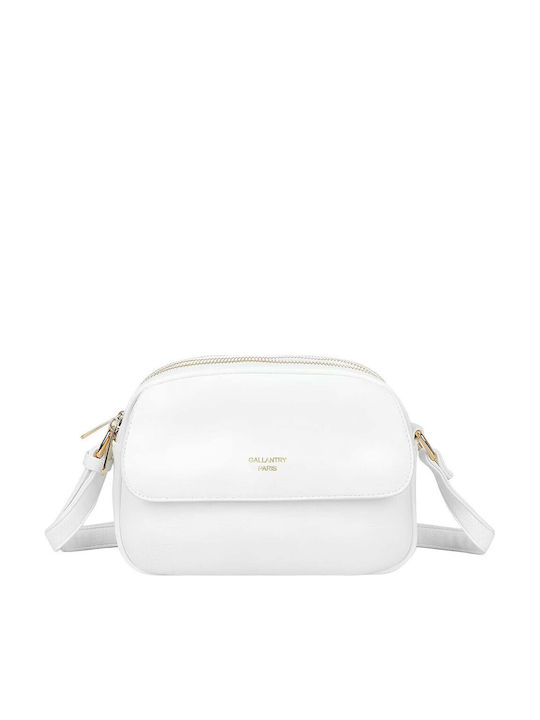 Gallantry Women's Multi-pocket Crossbody Handbag Discreet Flap White