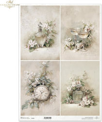 Reispapier Decoupage A3 Vintage Zeitlose Muster