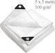 Pânză De Acoperire Rotundă Reinforced Impermeabilă 100gr/m² Cu Diametru 5m Tip De Lumină Gri