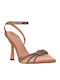 Leder Spitze Zehe Pumps mit Riemen Beigen