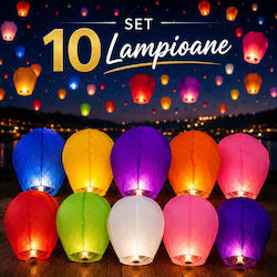 Colored Flying Lanterns Set 10 Classic Pieces Colored Flying Lanterns Set 10 Classic Pieces