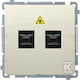 Simon Basic Light Socket Optical Double Beige B...