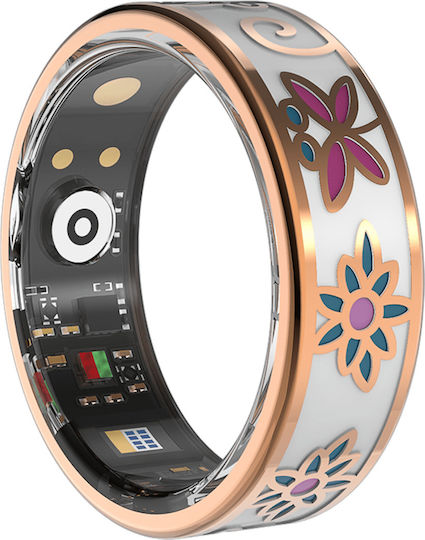 Forever Botanical Smart Ring 19.8mm με Παλμογράφο Ροζ Χρυσό