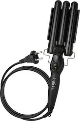 Avizar Ondulator Triplu Ceramic Pentru Păr 70w Negru Încălzire Rapidă Ptc Negru Avizar Ondulator Triplu Ceramic Pentru Păr 70w Negru Încălzire Rapidă Ptc Negru