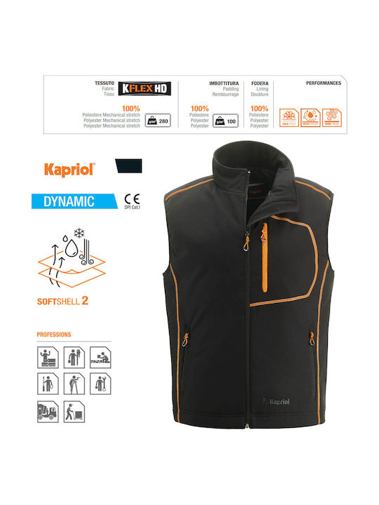 Herren Arbeitsweste Wasserdicht Schwarz Orange
