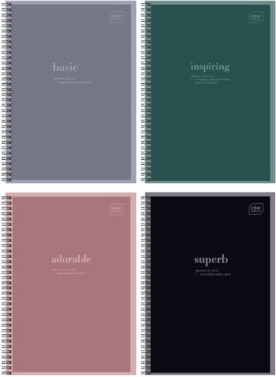 interDRUK Spiral Ruled Notebook B5 60 Paper Sheets (Miscellaneous Designs/Colors)