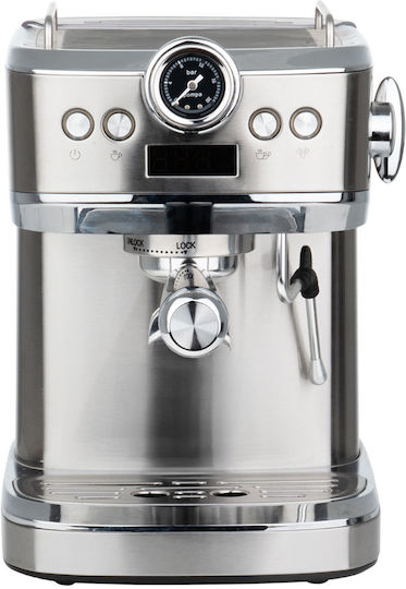 Estia Inox Sense Αυτόματη Μηχανή Espresso 1360W Πίεσης 20bar Ασημί