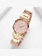 Womens Watch 30mm Battery Pink Gold Metal Bracelet