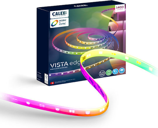 Calex Smart Bandă LED Wi-Fi RGBIC Lumină 10m cu Telecomandă