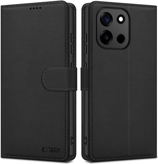 Tech-Protect Handyhülle aus Synthetischem Leder / Silikon Schwarz (OnePlus Nord 6)
