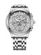 Men's Battery Watch with Silver Metal Bracelet