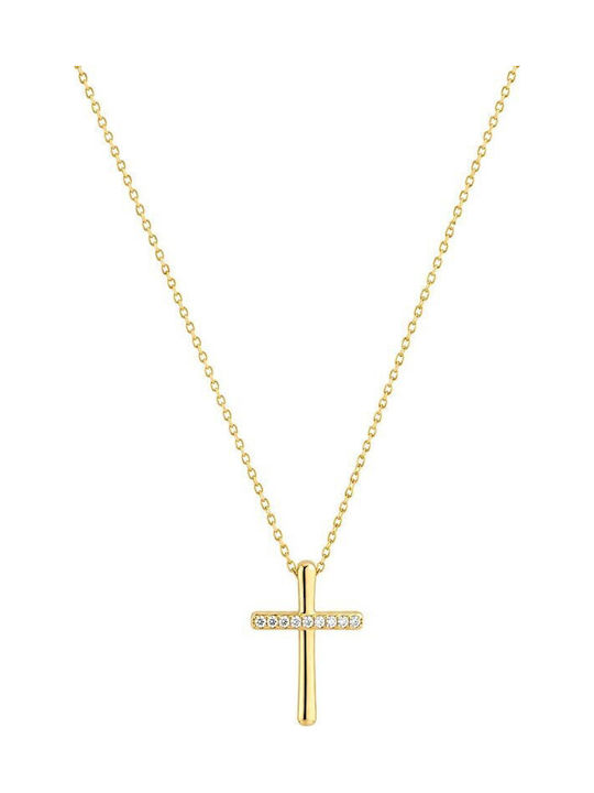 Paraxenies Kreuz aus Vergoldetem Silber mit Kette