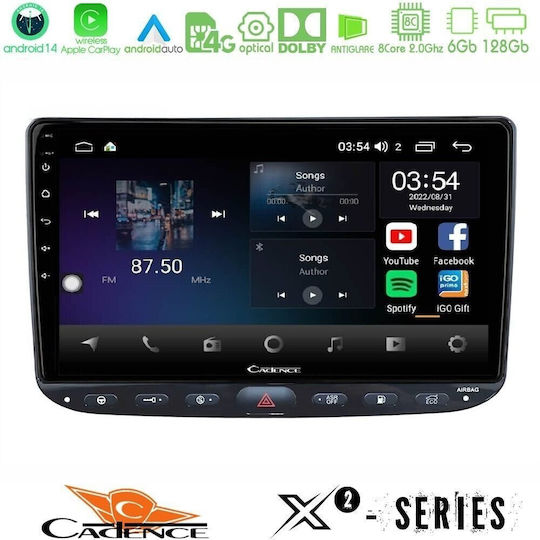 Cadence X2 Series 8core Android14 6+128gb Fiat Punto Evo Navigație Multimedia Tabletă 9"