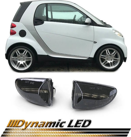 Carro 285880 Πλαϊνά Φλας Φτερού Smart Fortwo 451 07-14 Dynamic Smoke 2 Τεμάχια