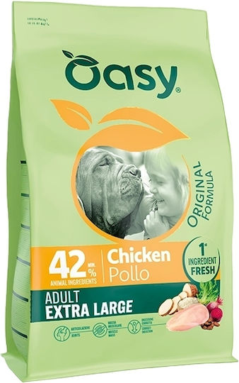 Oasy 10kg Trockenfutter für Erwachsene Hunde Große Rassen mit Huhn