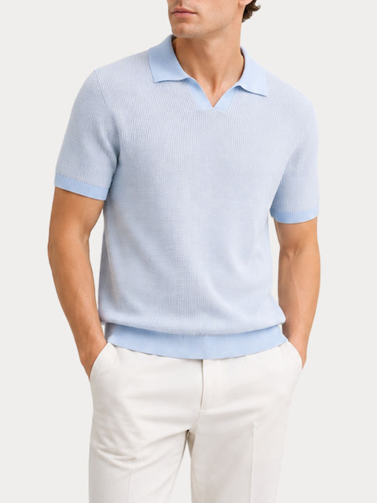 Jack & Jones Neck Polo Herrenbluse Kurzarm Blaue