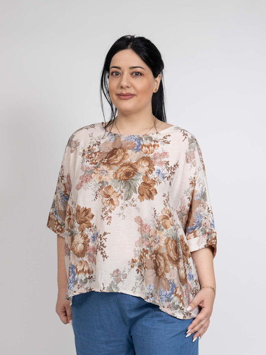 Bluza Damă Floral Bej