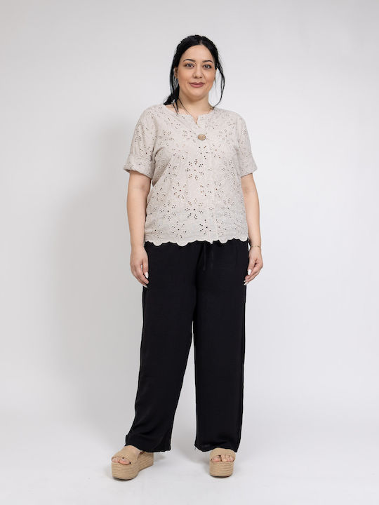 Fashioncore Pantaloni Dama Din Țesătură Cu Cauc...
