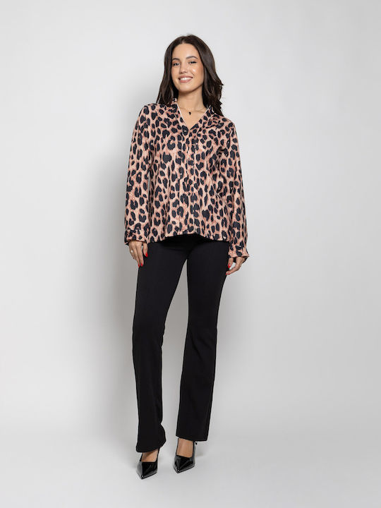 Pantaloni Dama Înaltă Talie Din Țesătură Fit Relaxed Negru