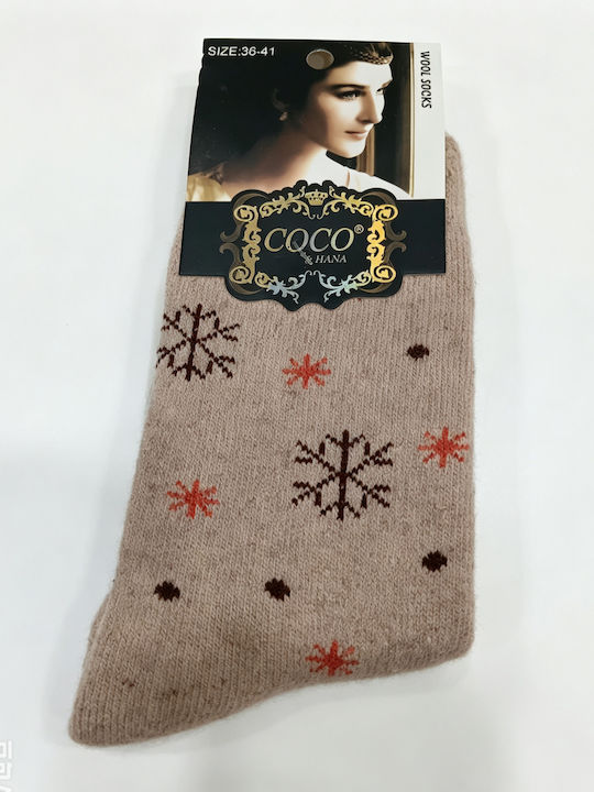 Coco&Hana Women's Beige Socks