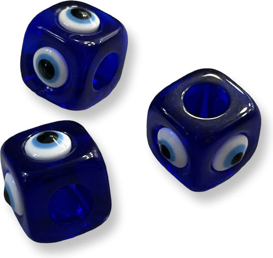Acrylic Eye 12mm Blue Zari Large Hole 6mm Resin Jewelry Making Materials & Lucky Charms 6 Pieces