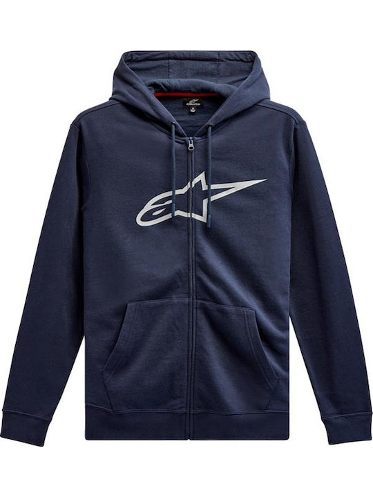 Alpinestars Ageless II Zip Hoodie Fleece Ανδρική Μπλούζα Μοτοσυκλέτας Μακρυμάνικη Navy Μπλε Χρώμα