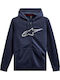 Alpinestars Ageless II Zip Hoodie Fleece Ανδρική Μπλούζα Μοτοσυκλέτας Μακρυμάνικη Navy Μπλε Χρώμα